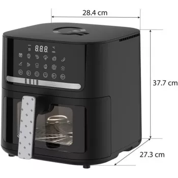 QUIN YJ-6505ADV skaitmeninė oro gruzdintuvė 6,5 l, juoda