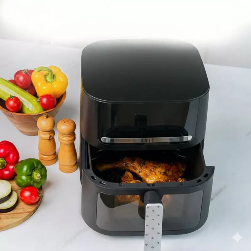 QUIN YJ-6505ADV skaitmeninė oro gruzdintuvė 6,5 l, juoda