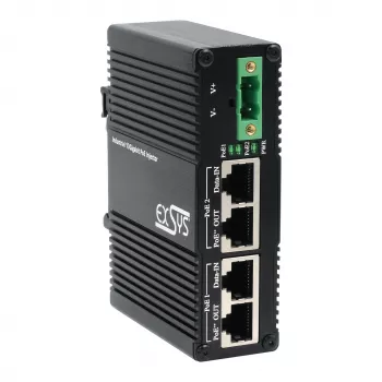 EXSYS 2 prievadų PoE++ 10 Gigabit injektorius 90W, -40°C iki +80°C (EX-60350)