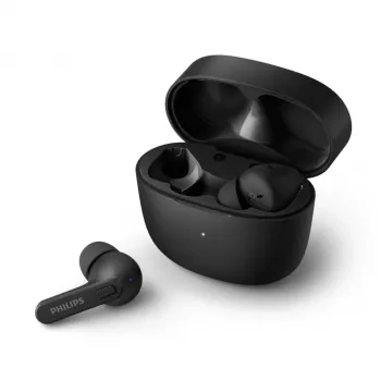 PHILIPS TAT2206BK/00 belaidės ausinės su įkrovimo dėklu, juodos