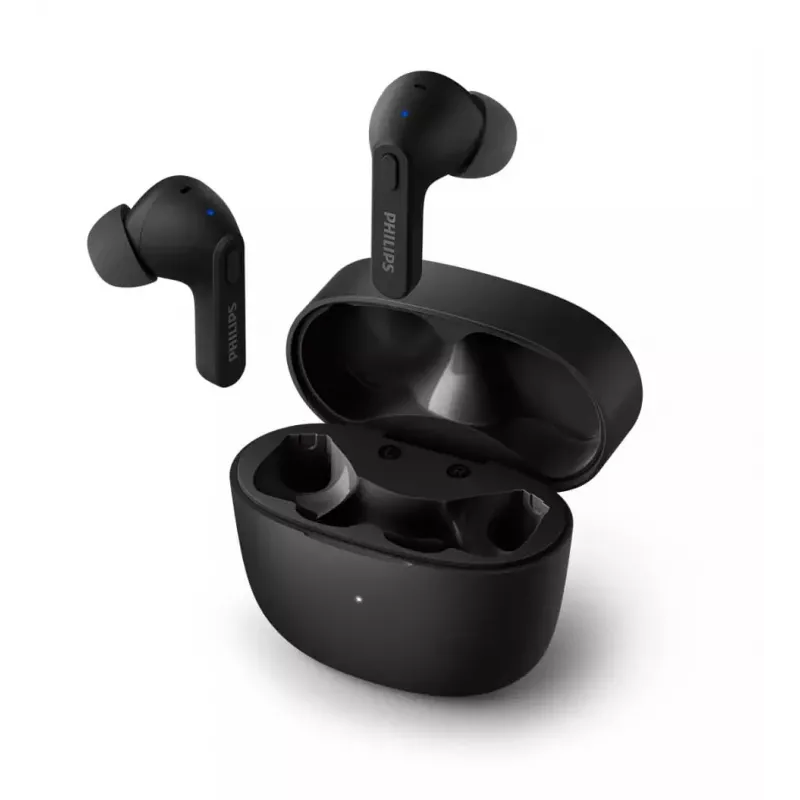PHILIPS TAT2206BK/00 belaidės ausinės su įkrovimo dėklu, juodos