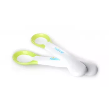 Kidsme temperatūrą rodantys maitinimo šaukštai, 2 vnt., žalios spalvos, 6m+