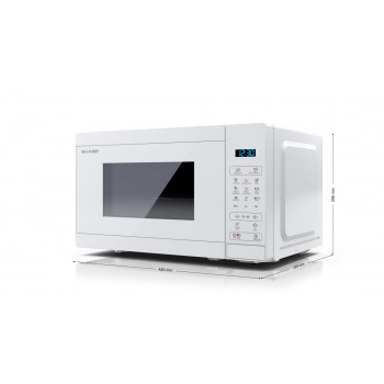Sharp YC-MG02E-C 2-in-1 mikrobangų krosnelė su griliu, 20 l, 800 W, kreminės spalvos