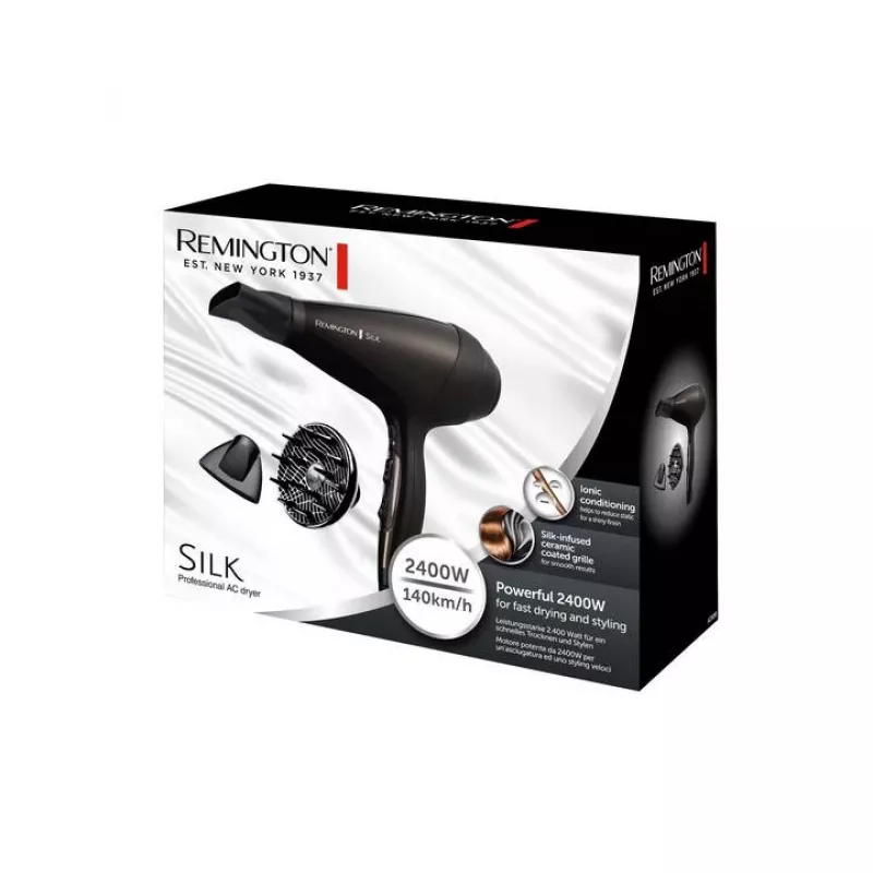 Remington Silk AC plaukų džiovintuvas, 2400W, juodas