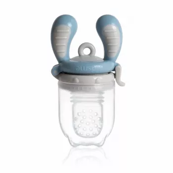 Kidsme Food Feeder Medium Azure – silikoninis vaisių ir daržovių maitinimo įtaisas kūdikiams, nuo 4 mėn.
