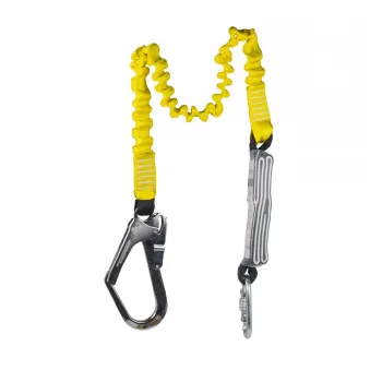 C.K Tools T8008 kritimo stabdymo virvė su energijos slopintuvu, 2 m, viena koja, plieninis karabinas ir pastolių kablys, EN 354/355/362