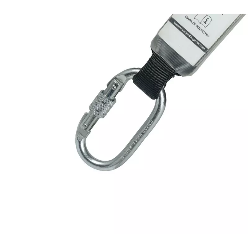 C.K Tools T8008 kritimo stabdymo virvė su energijos slopintuvu, 2 m, viena koja, plieninis karabinas ir pastolių kablys, EN 354/355/362