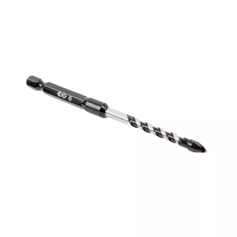 C.K Tools T3115 060 6 mm plytelių grąžtas su volframo karbido antgaliu, 105 mm ilgio, 1/4 colio šešiakampis kotas, 40CR plieno