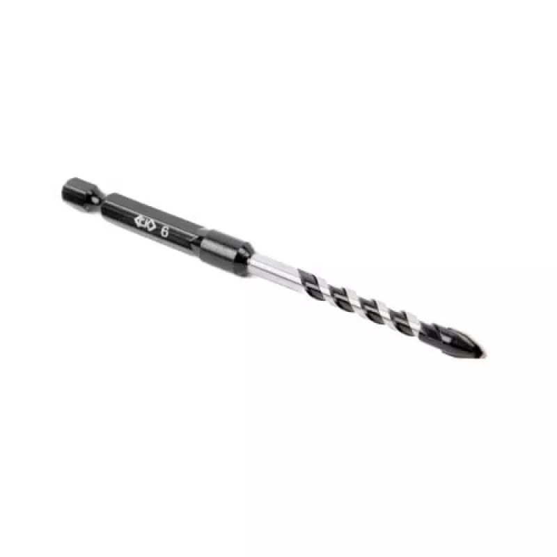 C.K Tools T3115 060 6 mm plytelių grąžtas su volframo karbido antgaliu, 105 mm ilgio, 1/4 colio šešiakampis kotas, 40CR plieno