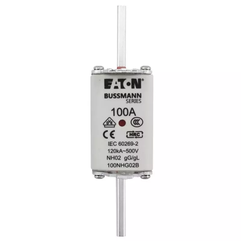Eaton 100NHG02B NH saugiklis D02 100 A 500 V gG su mechaniniu indikatoriumi, 3 vnt.