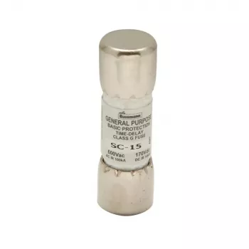 Eaton BK/SC-15 Bussmann SC klasės G 15 A 600 V AC 170 V DC greitai veikiantis kasetinis saugiklis