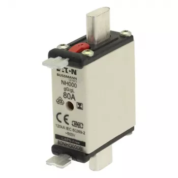 Eaton 80NHG000BI NH saugiklis 80 A 500 V AC 000 dydis su mechaniniu indikatoriumi, 3 vnt.