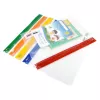 Rapesco Zippi Bags A5+ permatomi maišeliai su užtrauktuku, 250 x 195 mm, permatomi su mėlynu, oranžiniu, žaliu, raudonu, geltonu apvadu, 5 vnt. 1502