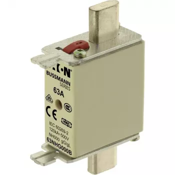 Eaton 63NHG000B NH tipo saugiklis, dydis 0, 63 A, 500 V AC, gG