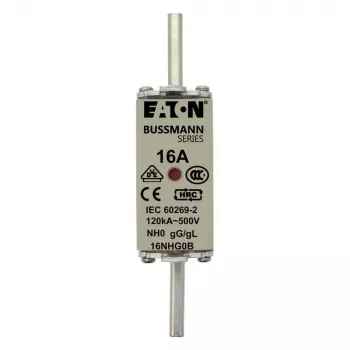 Eaton 6NHG0B NH saugiklis su mechaniniu indikatoriumi, NH0 dydis, 6 A, 500 V AC, gG, 3 vnt. pakuotė
