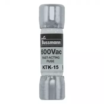 Eaton KTK-15 kasetinis saugiklis, 15 A, 600 V AC/DC, ypač greitaeigis, 10 mm x 38 mm, 10 vnt. paketas