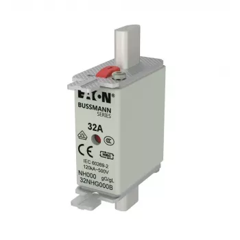 Eaton 32NHG000B NH saugiklis su mechaniniu indikatoriumi, 32 A, 500 V AC, dydis 000, gG, 3 vnt. paketas