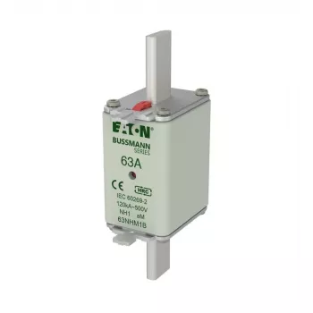 Eaton 63NHM1B NH tipo saugiklis, 1 dydis, 63 A, 500 V AC, gG, 3 vnt.