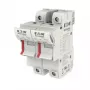 Eaton CH142DU 2 polių cilindrinis saugiklių laikiklis, 50 A, 690 V AC, DIN bėgio montavimas, 14 x 51 mm
