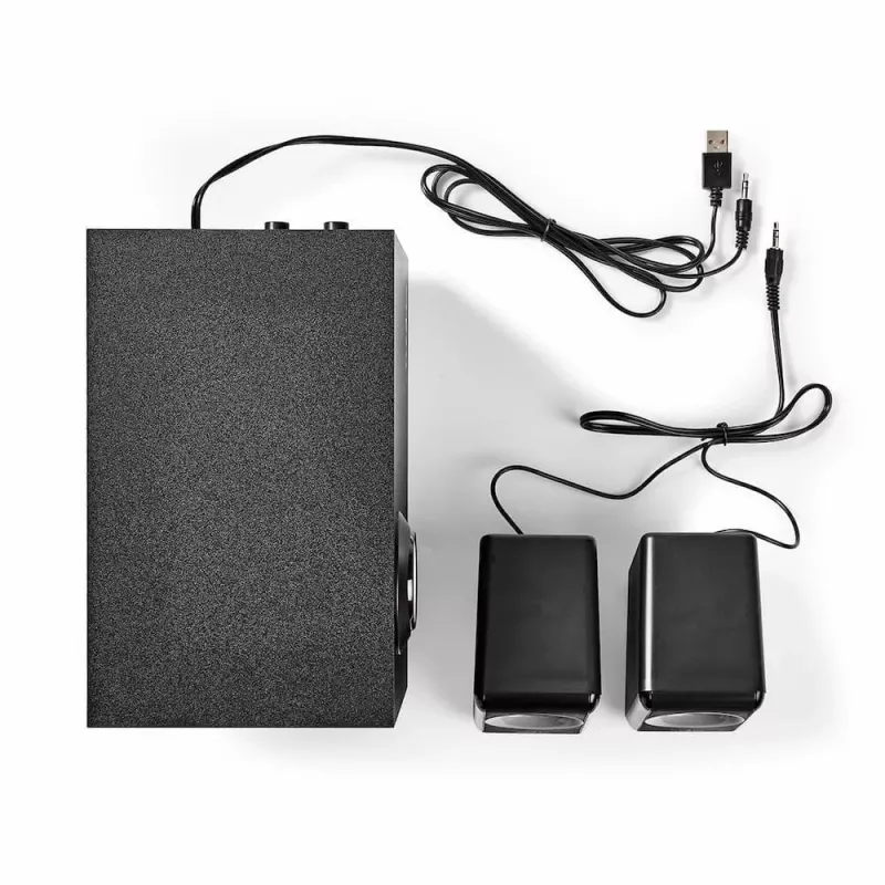 Nedis CSPR10021BK 2.1 PC garsiakalbių rinkinys, 33 W, maitinamas USB, juodas
