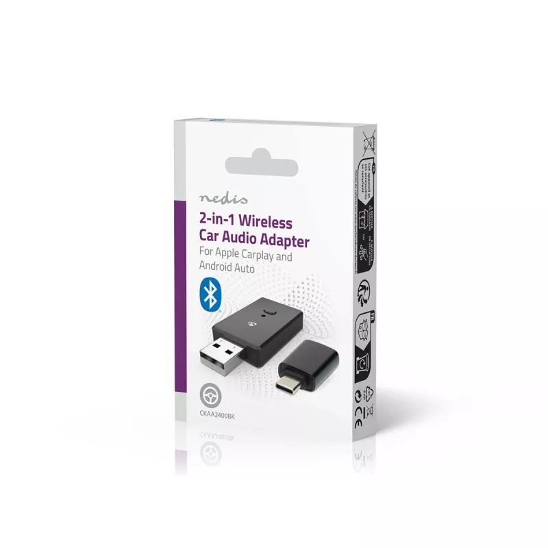 Nedis CKAA2400BK Bluetooth 5.0 USB-A adapteris, juodas, 10 m ryšys