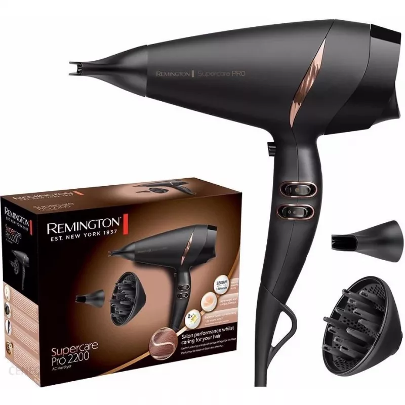 Remington Supercare Pro AC7200 plaukų džiovintuvas, 2200W, juodas