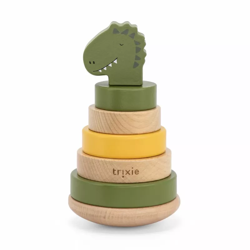 TRIXIE medinis piramidės žaislas su dinozauru, nuo 12 mėn.