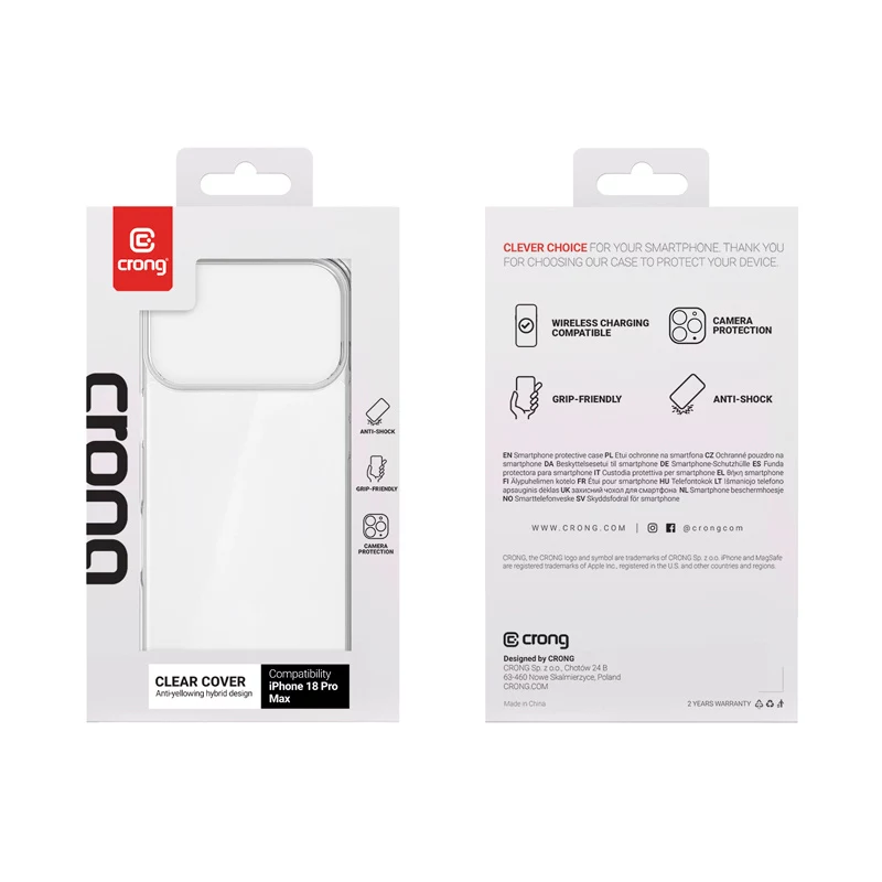 Crong Clear Cover dėklas Apple iPhone 18 Pro Max / 17 Pro Max - permatomas