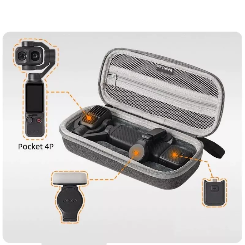 SUNNYLIFE kietasis dėklas DJI Osmo Pocket 4 Pro / 4p kamerai – pilkas