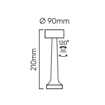 LED Line Lite RIWIA stalinė lempa, 1W, 120lm, 1800mAh, auksinės spalvos