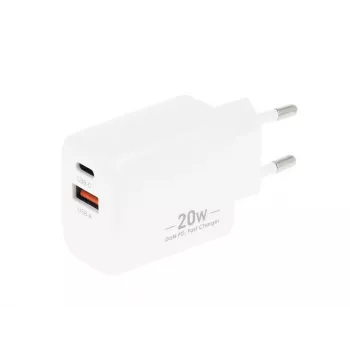 MOVANO GaN 20W USB-C PD + USB-A įkroviklis (baltas)