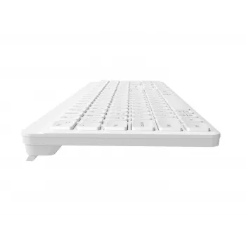 NATEC Tang US belaidė Bluetooth + 2,4 GHz tylioji plonoji klaviatūra, balta