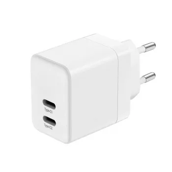 CRONG 35W dviguba USB-C PD 3.0 PPS GaN sieninis įkroviklis - baltas