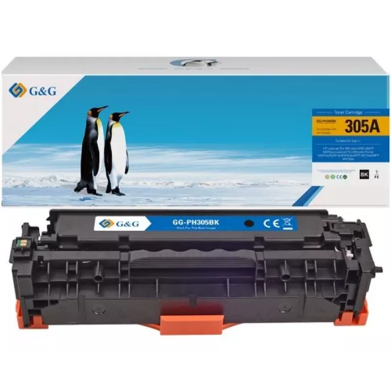 G&G suderinama tonero kasetė HP 305A/CE410A, juoda, 2 200 puslapių 14394