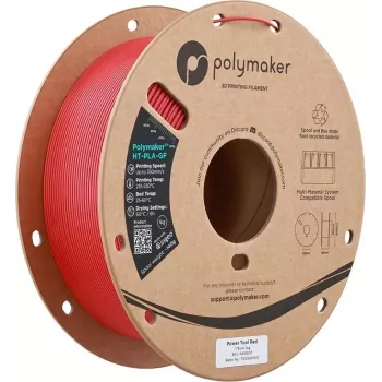 Polymaker HT-PLA-GF 1,75 mm Power Tool Red 1 kg – aukštos temperatūros stiklo pluoštu sustiprintas PLA filamentas