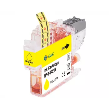 G&G suderinama rašalo kasetė Brother LC421Y geltona (200 puslapių) 20562