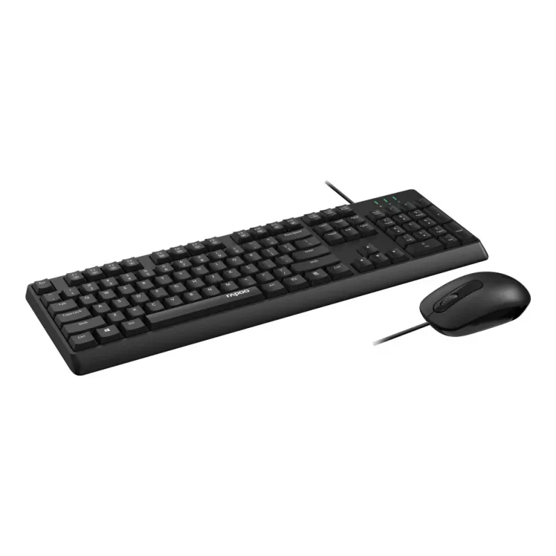 Rapoo NX1500 laidinė klaviatūros ir pelės rinkinys, pilno dydžio QWERTZ, juodas R-13100