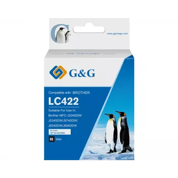 G&G suderinama Brother LC422BK juoda rašalo kasetė (550 psl.) - 20580