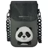 Nimmy Big Eyed Pet 2.0 Panda kryžminė telefono rankinė - juoda PU oda