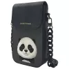 Nimmy Big Eyed Pet 2.0 Panda kryžminė telefono rankinė - juoda PU oda