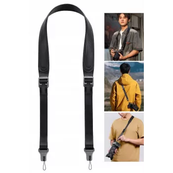 ULANZI CSS1 nesipainiojantis U-Snap fotoaparato kaklo / peties diržas DSLR ir beveidrodiniams fotoaparatams, 60 kg apkrova, juodas