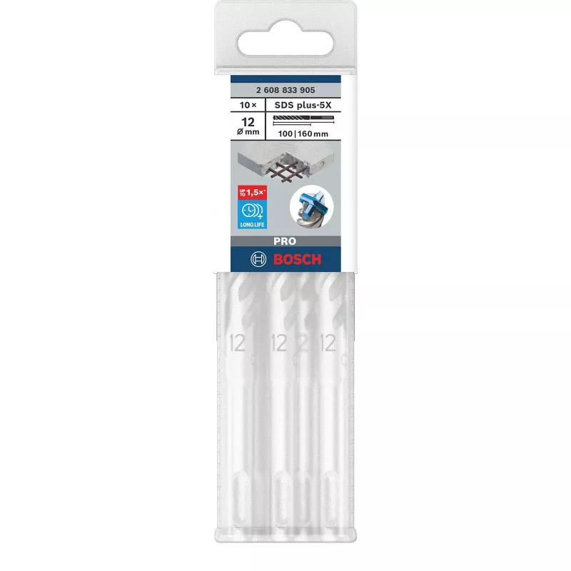 BOSCH 2608833905 PRO SDS Plus-5X gręžtuvas plaktukinis 12x100x160 mm