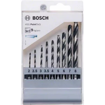 Bosch HSS PointTeQ metalo grąžtų rinkinys, 9 vnt., 2-10 mm, suktuko grąžtai 2607002826