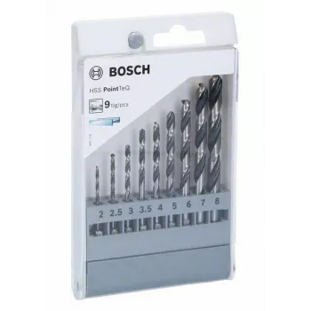 Bosch HSS PointTeQ metalo grąžtų rinkinys, 9 vnt., 2-10 mm, suktuko grąžtai 2607002826