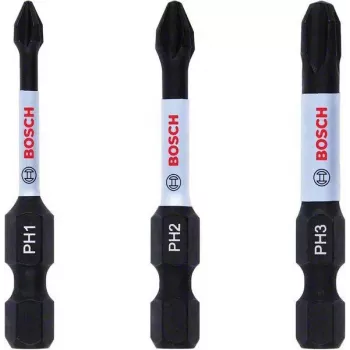 Bosch 2608522491 Phillips PH2 antgalių rinkinys, 3 vnt., 25 mm, 1/4 colio šešiabriaunis kotas