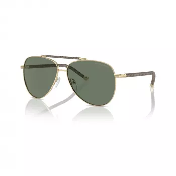 Michael Kors Moterų akiniai nuo saulės MK1146-10143H Šviesaus aukso drugelio katės akies rudo gradiento 59mm
