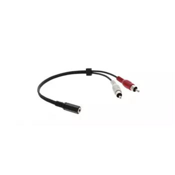 Kramer C-A35F/2RAM-1 garso adapterio kabelis - 3,5 mm lizdas į 2x RCA kištukus, 30 cm, juodas