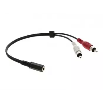 Kramer C-A35F/2RAM-1 garso adapterio kabelis - 3,5 mm lizdas į 2x RCA kištukus, 30 cm, juodas