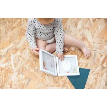 Tiny Love Simple Frame kūdikio rankytės arba pėdutės atspaudo rinkinys, baltas