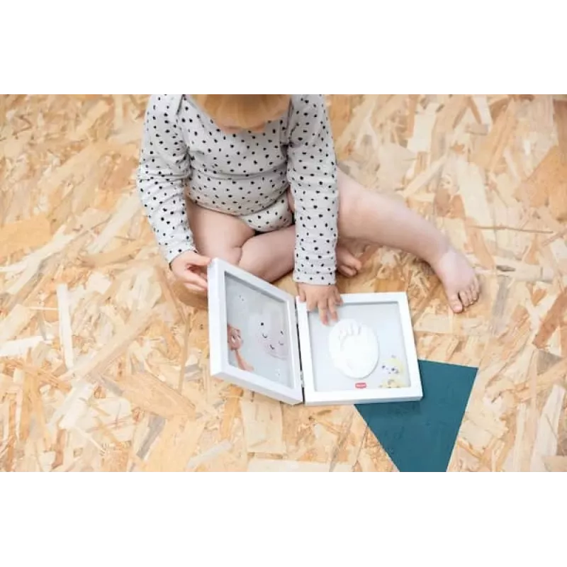 Tiny Love Simple Frame kūdikio rankytės arba pėdutės atspaudo rinkinys, baltas
